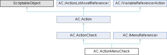 Adventure Creator: AC.ActionMenuCheck Class Reference