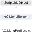 Adventure Creator: AC.MenuProfilesList Class Reference